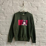 Mia Wallace Cocaine Pulp Fiction Printed Sweatshirt In Forest Green