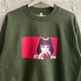 Mia Wallace Cocaine Pulp Fiction Printed Sweatshirt In Forest Green