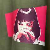 Mia Wallace Cocaine Pulp Fiction Printed Sweatshirt In Forest Green