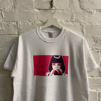 Mia Wallace Cocaine Pulp Fiction Printed Tee In White