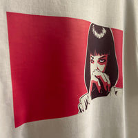 Mia Wallace Cocaine Pulp Fiction Printed Tee In White