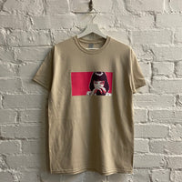 Mia Wallace Cocaine Pulp Fiction Printed Tee In Sand