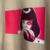 Mia Wallace Cocaine Pulp Fiction Printed Tee In Sand