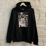 Michael Jordan Basketball Printed Hoodie In Black