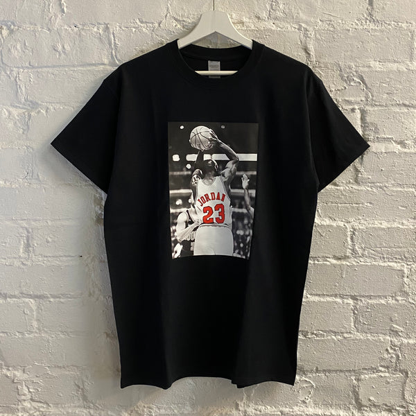 Michael Jordan Basketball Printed Tee In Black