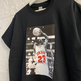 Michael Jordan Basketball Printed Tee In Black