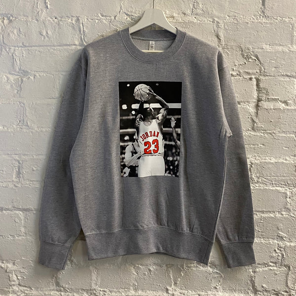 Michael Jordan Basketball Printed Sweatshirt In Grey