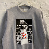 Michael Jordan Basketball Printed Sweatshirt In Grey