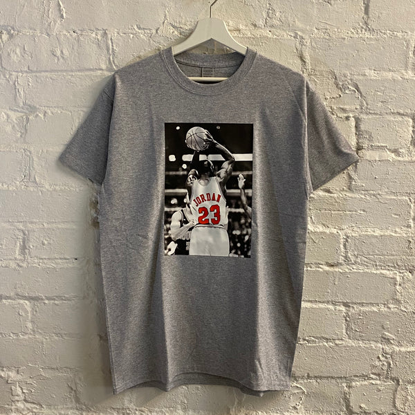 Michael Jordan Basketball Printed Tee In Grey