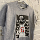 Michael Jordan Basketball Printed Tee In Grey
