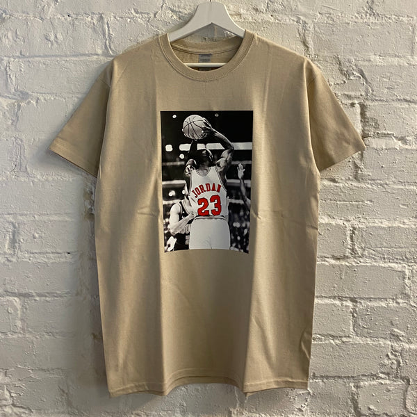 Michael Jordan Basketball Printed Tee In Sand