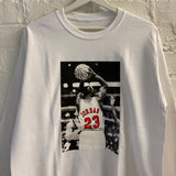 Michael Jordan Basketball Printed Long Sleeve Tee In White