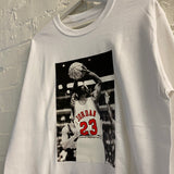 Michael Jordan Basketball Printed Long Sleeve Tee In White