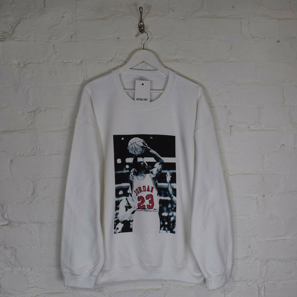 Michael Jordan Basketball Printed Sweatshirt In White