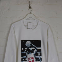 Michael Jordan Basketball Printed Sweatshirt In White