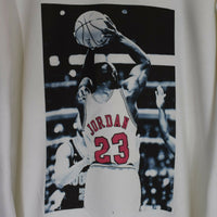 Michael Jordan Basketball Printed Sweatshirt In White