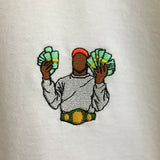 Mike Tyson Get Money Embroidered Tee In White