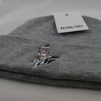 Mike Tyson Tiger Roll Up Beanie In Grey