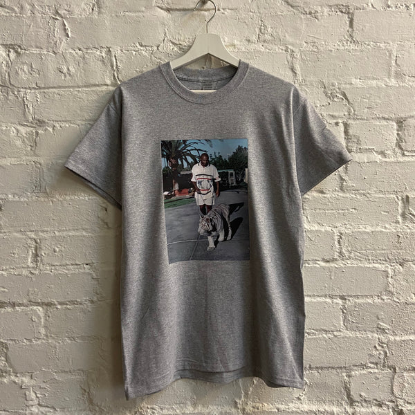 Mike Tyson Tiger Printed Tee In Grey