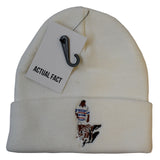 Mike Tyson Tiger Roll Up Beanie In White