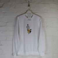 Mike Tyson Tiger Embroidered Sweatshirt In White