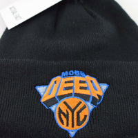 Mobb Deep NYC Roll Up Bobble Beanie In Black
