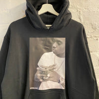 NAS B&W Printed Hoodie In Black