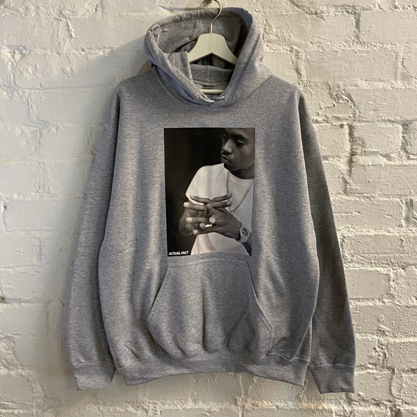 NAS B&W Printed Hoodie In Grey