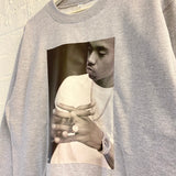 NAS B&W Printed Sweatshirt In Grey