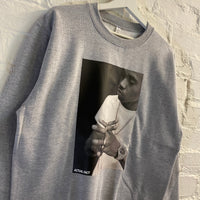 NAS B&W Printed Sweatshirt In Grey