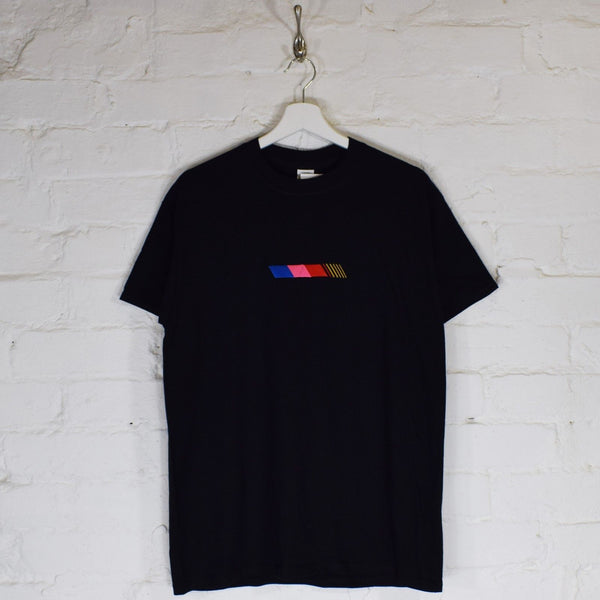 Nascar Stripe Embroidered Tee In Black