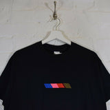 Nascar Stripe Embroidered Tee In Black