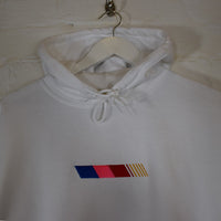 Nascar Stripe Embroidered Hoodie In White