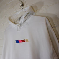 Nascar Stripe Embroidered Hoodie In White