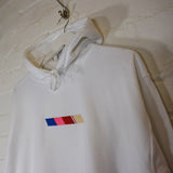 Nascar Stripe Embroidered Hoodie In White