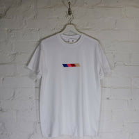 Nascar Stripe Embroidered Tee In White