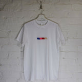 Nascar Stripe Embroidered Tee In White