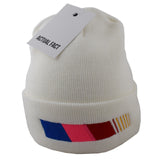 Nascar Stripe Roll Up Beanie In White