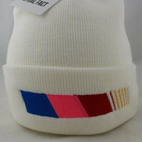 Nascar Stripe Roll Up Beanie In White