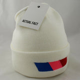 Nascar Stripe Roll Up Beanie In White