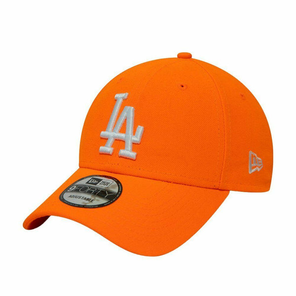 New Era 9forty Adjustable LA Dodgers Curve Peak Cap In Neon Orange