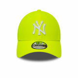 New Era 9forty NY Yankees Adjustable Curve Peak Cap In Neon Yellow