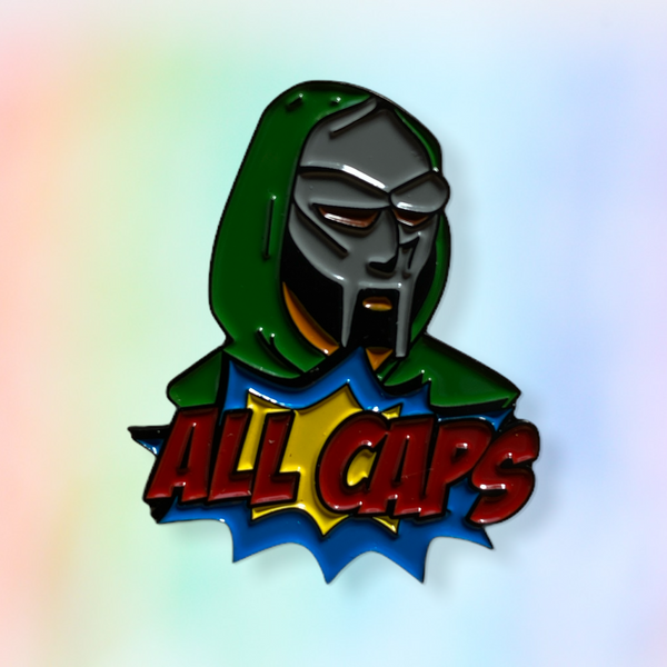 MF Doom All Caps Enamel Pin