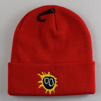 Primal Scream Roll Up Beanie In Red
