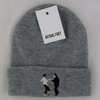 Pulp Fiction Dance Roll Up Beanie In Grey