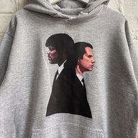 Pulp Fiction Vince & Jules Printed Hoodie In Grey