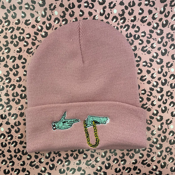 Run The Jewels Roll Up Beanie In Dusky Pink
