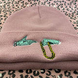 Run The Jewels Roll Up Beanie In Dusky Pink