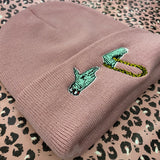 Run The Jewels Roll Up Beanie In Dusky Pink