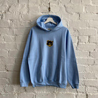 Kanye Retro Bear Embroidered Hoodie In Sky Blue